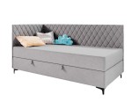 Eckbett 120x200 cm auf Metallfüßen, mit Bettkasten, BONELL-Matratze, ANABELLA 2M