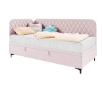 Eckbett 80x200 cm mit Bettkasten, abgerundete Seitenteile, ohne Matratze, NAOMI 1R