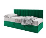 Stilvolles Einzelbett 90x200 cm mit Rückenlehne, ohne Matratze, ZUZA 1R
