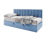 Stilvolles Einzelbett 90x200 cm mit Rückenlehne, ohne Matratze, ZUZA 1R