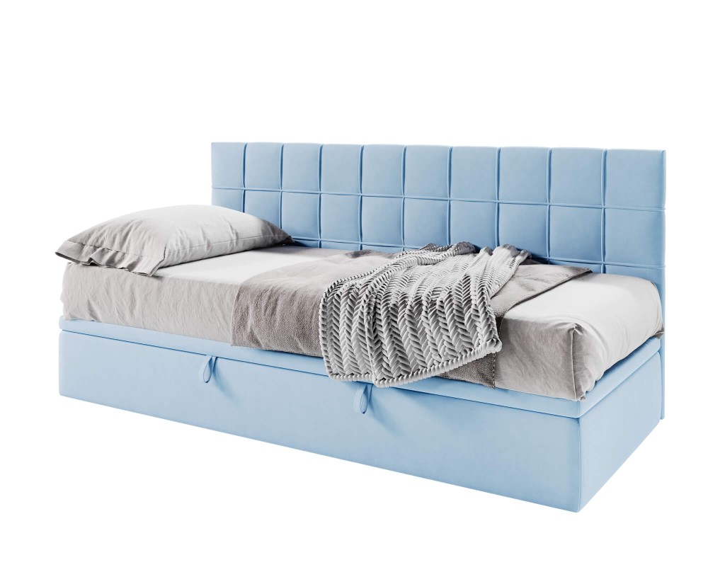 Stilvolles Einzelbett 90x200 cm mit Rückenlehne, ohne Matratze, ZUZA 1R Stilvolles Einzelbett 90x200 cm mit Rückenlehne, ohne Matratze, ZUZA 1R