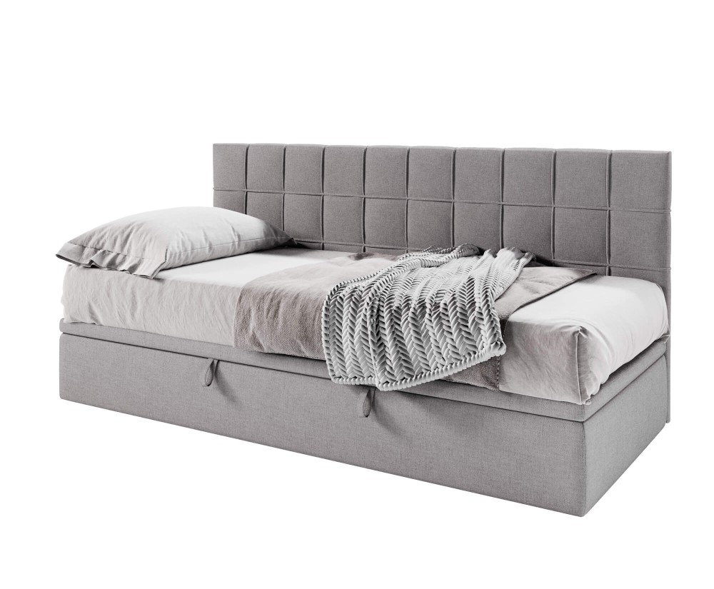 Stilvolles Einzelbett 90x200 cm mit Rückenlehne, ohne Matratze, ZUZA 1R Stilvolles Einzelbett 90x200 cm mit Rückenlehne, ohne Matratze, ZUZA 1R