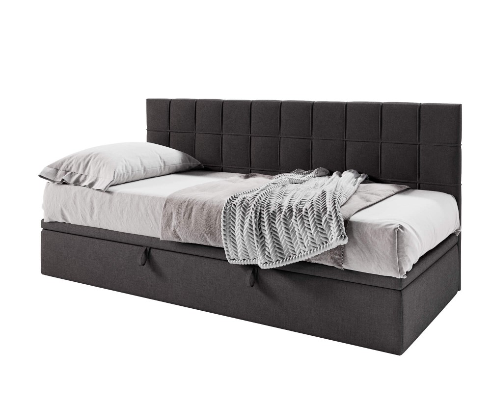 Stilvolles Einzelbett 90x200 cm mit Rückenlehne, ohne Matratze, ZUZA 1R Stilvolles Einzelbett 90x200 cm mit Rückenlehne, ohne Matratze, ZUZA 1R
