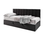 Einzelbett 120x200 cm mit Bettkasten, Seitenblende gesteppt, Farbauswahl, ZUZA 1R Einzelbett 120x200 cm mit Bettkasten, Seitenblende gesteppt, Farbauswahl, ZUZA 1R