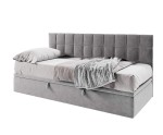 Einzelbett 120x200 cm mit Bettkasten, Seitenblende gesteppt, Farbauswahl, ZUZA 1R Einzelbett 120x200 cm mit Bettkasten, Seitenblende gesteppt, Farbauswahl, ZUZA 1R