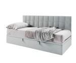 Einzelbett 120x200 cm mit Bettkasten, Seitenblende gesteppt, Farbauswahl, ZUZA 1R Einzelbett 120x200 cm mit Bettkasten, Seitenblende gesteppt, Farbauswahl, ZUZA 1R