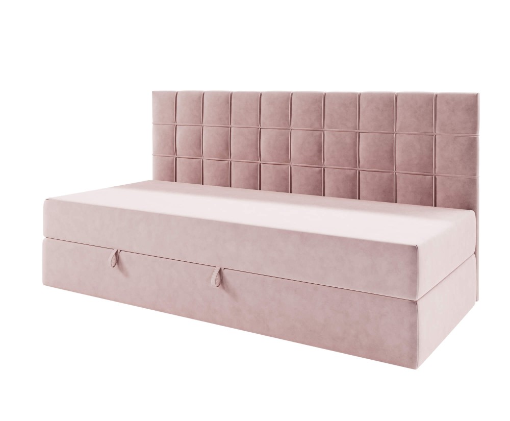 Polsterbett 80x200 cm, Einzelbett mit Bettkasten, Schlafsofa, ZUZA 2M