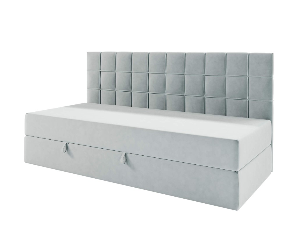 Polsterbett 80x200 cm, Einzelbett mit Bettkasten, Schlafsofa, ZUZA 2M
