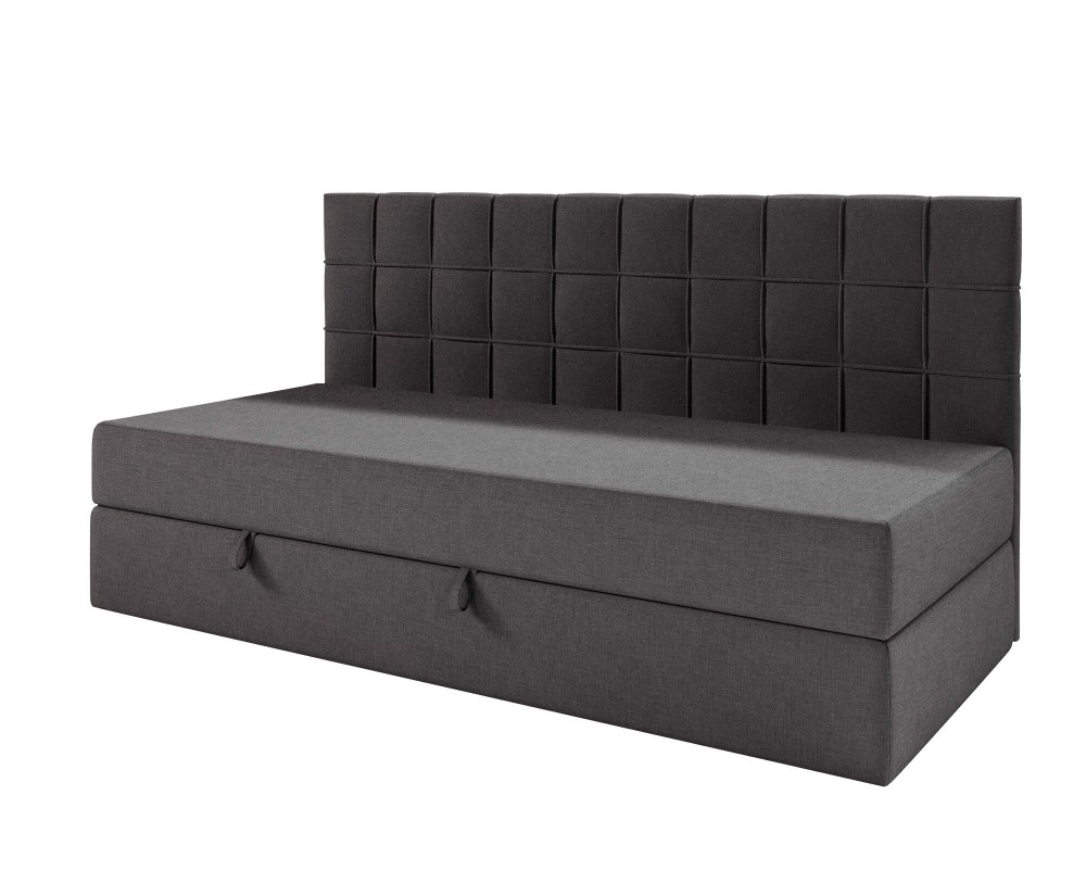 Polsterbett 80x200 cm, Einzelbett mit Bettkasten, Schlafsofa, ZUZA 2M