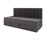Polsterbett 80x200 cm, Einzelbett mit Bettkasten, Schlafsofa, ZUZA 2M