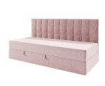 Singlebett 90x200 cm, Polsterbett mit Rückenlehne, Schlafsofa, ZUZA 2M