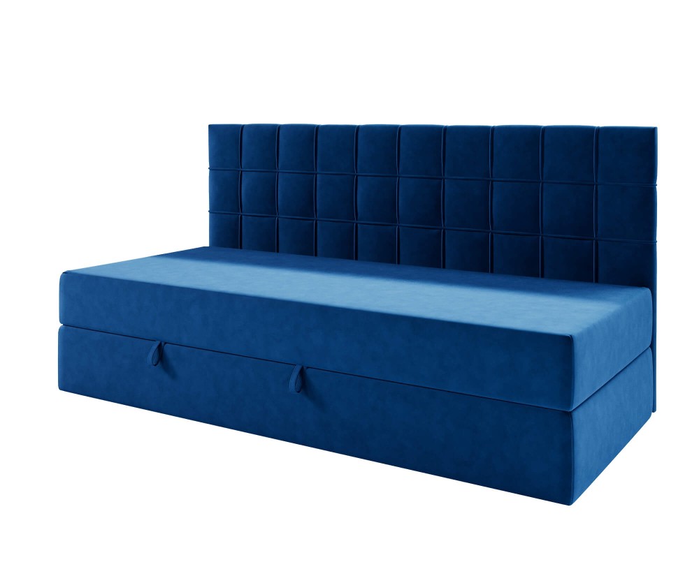 Funktionales Bett 120x200 cm mit Matratze und Bettkasten, Rückenlehne gesteppt, ZUZA 2M