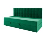Funktionales Bett 120x200 cm mit Matratze und Bettkasten, Rückenlehne gesteppt, ZUZA 2M