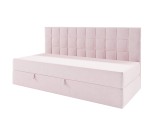 Funktionales Bett 120x200 cm mit Matratze und Bettkasten, Rückenlehne gesteppt, ZUZA 2M