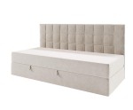 Funktionales Bett 120x200 cm mit Matratze und Bettkasten, Rückenlehne gesteppt, ZUZA 2M