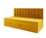 Funktionales Bett 120x200 cm mit Matratze und Bettkasten, Rückenlehne gesteppt, ZUZA 2M