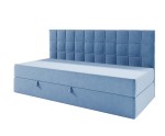 Funktionales Bett 120x200 cm mit Matratze und Bettkasten, Rückenlehne gesteppt, ZUZA 2M