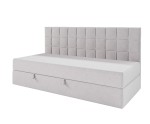 Funktionales Bett 120x200 cm mit Matratze und Bettkasten, Rückenlehne gesteppt, ZUZA 2M