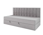 Funktionales Bett 120x200 cm mit Matratze und Bettkasten, Rückenlehne gesteppt, ZUZA 2M