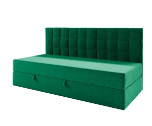 ZUZA 2M Funktionales Bett 120x200 cm mit Matratze und Bettkasten, Rückenlehne gesteppt