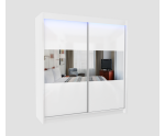 Schiebetürenschrank 200 cm mit Spiegelelementen, Kleiderschrank 2-türig, Farbvarianten, MARTEN SZ1