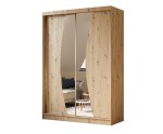 Schiebetürenschrank 150 cm mit abgerundetem Spiegel, Kleiderschrank 2-türig, Farbvarianten, MARTEN SZ7 Schiebetürenschrank 150 cm mit abgerundetem Spiegel, Kleiderschrank 2-türig, Farbvarianten, MARTEN SZ7