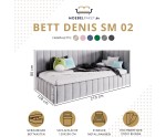 DENIS SM 02 Kinderbett 120x200 cm, Jugendbett, Polsterbett mit Bettkasten, ohne Matratze