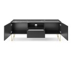 Elegantes Möbelset für Wohnzimmer, Wohnzimmermöbel-Set, schwarzer Graphit / Marmor black, ROIS