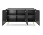Elegantes Möbelset für Wohnzimmer, Wohnzimmermöbel-Set, schwarzer Graphit / Marmor black, ROIS