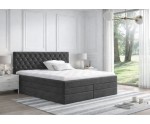 Boxspringbett 140x200 cm, Ehebett, Hotelbett, Kopfteil gesteppt mit Kristallen, CRYSTAL K34
