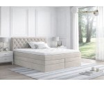 Kontinentalbett 160x200 cm, Ehebett, Hotelbett, Kopfteil gesteppt mit Kristallen, CRYSTAL K34