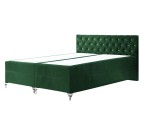 Boxspringbett 140x200 cm, Ehebett, Hotelbett, Kopfteil mit Kristallen, zwei Bettkästen, verchromte Füße, CRYSTAL
