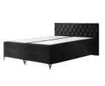 Kontinentalbett 160x200 cm, Ehebett, Hotelbett, Kopfteil mit Kristallen, zwei Bettkästen, verchromte Füße, CRYSTAL