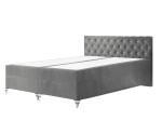 Kontinentalbett 160x200 cm, Ehebett, Hotelbett, Kopfteil mit Kristallen, zwei Bettkästen, verchromte Füße, CRYSTAL