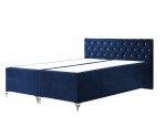 Kontinentalbett 200x200 cm, Ehebett, Hotelbett, Kopfteil mit Kristallen, zwei Bettkästen, verchromte Füße, CRYSTAL