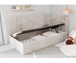 Kinderbett 80x180 cm mit Bettkasten, Polsterbett mit Lattenrost, universal, TIMON SM