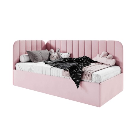 Kinderbett 80x180 cm mit Bettkasten, Polsterbett mit Lattenrost, universal, TIMON SM