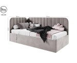 Modernes Kinderbett 100x200 cm mit Bettkasten, Einzelbett mit Lattenrost, universal, TIMON SM