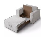 Kleines stilvolles 1-Sitzer-Sofa ausziehbar mit Schlaffunktion und Bettkasten, FERRO 52 Kleines stilvolles 1-Sitzer-Sofa ausziehbar mit Schlaffunktion und Bettkasten, FERRO 52