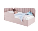 Kinderbett 90x200 cm mit RAUSFALLSCHUTZ, Jugendbett mit Bettkasten und Lattenrost, universal, TIMON SMB