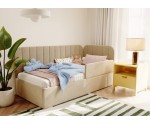 Kinderbett 90x200 cm mit RAUSFALLSCHUTZ, Jugendbett mit Bettkasten und Lattenrost, universal, TIMON SMB