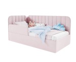 Elegantes Einzelbett 120x200 cm mit RAUSFALLSCHUTZ, Polsterbett mit Lattenrost, universal, TIMON SMB