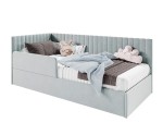 Kinderbett 80x180 cm mit RAUSFALLSCHUTZ, Lattenrost und Bettkasten, universal, Polsterbett BRUNO SM 02B