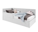 Einzelbett 100x200 cm mit RAUSFALLSCHUTZ, Lattenrost und Bettkasten, universal, BRUNO SM 02B