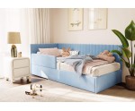 Einzelbett 100x200 cm mit RAUSFALLSCHUTZ, Lattenrost und Bettkasten, universal, BRUNO SM 02B