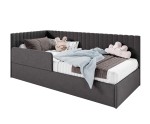 Polsterbett 120x200 cm mit RAUSFALLSCHUTZ, Lattenrost und Bettkasten, universal, BRUNO SM 02B