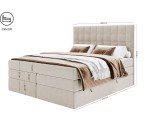 Komfortables Boxspringbett 200x200 cm mit dekorativem Kopfteil, Doppelbett ELIZA