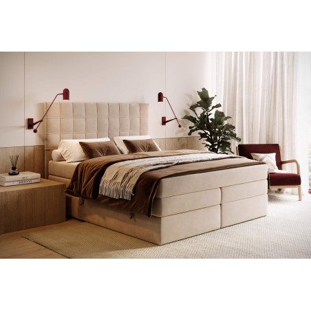 Modernes Doppelbett 180x200 cm mit 2 Matratzen und 2 Bettkästen, Boxspringbett ELIZA