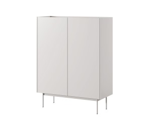 Hohe Kommode 2-türig 97 cm auf Metallfüßen, Kaschmir / Eiche Linea, PAFOS