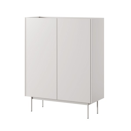 Hohe Kommode 2-türig 97 cm auf Metallfüßen, Kaschmir / Eiche Linea, PAFOS